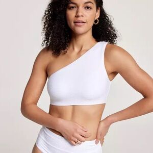 CALIA Ribbed One Shoulder Swim Top
